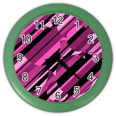 Magenta Pattern Color Wall Clocks by Valentinaart