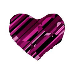 Magenta Pattern Standard 16  Premium Heart Shape Cushions