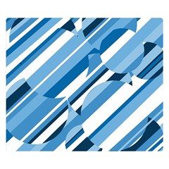 Blue Pattern Double Sided Flano Blanket (small) 