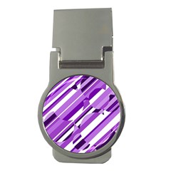 Purple Pattern Money Clips (round)  by Valentinaart