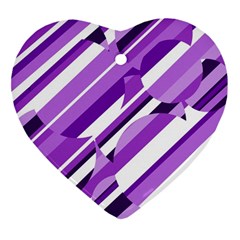 Purple Pattern Heart Ornament (2 Sides) by Valentinaart