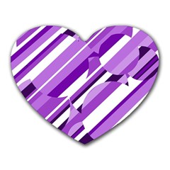 Purple Pattern Heart Mousepads by Valentinaart