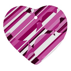 Magenta Pattern Ornament (heart) 