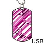 Magenta pattern Dog Tag USB Flash (Two Sides)  Front