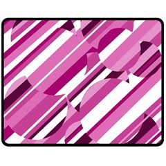 Magenta Pattern Double Sided Fleece Blanket (medium)  by Valentinaart