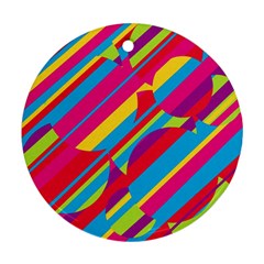 Colorful Summer Pattern Ornament (round)  by Valentinaart