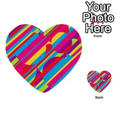 Colorful Summer Pattern Multi-purpose Cards (heart) 