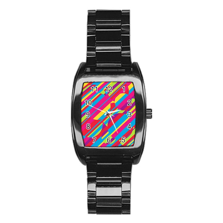 Colorful summer pattern Stainless Steel Barrel Watch