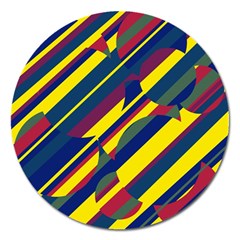 Colorful Pattern Magnet 5  (round) by Valentinaart