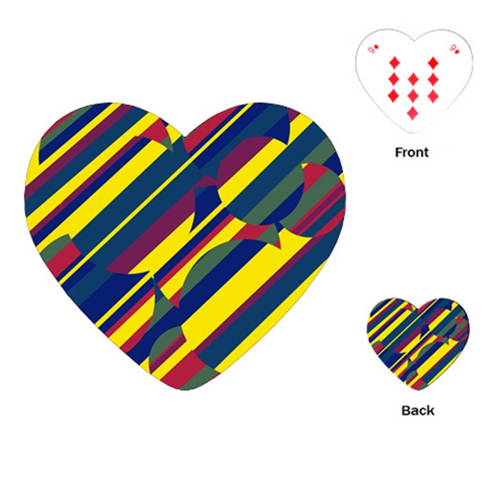 Colorful pattern Playing Cards (Heart) 