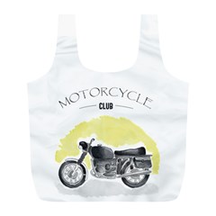 Vintage Watercolor Motorcycle Full Print Recycle Bags (l)  by TastefulDesigns