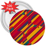 Colorful hot pattern 3  Buttons (100 pack)  Front