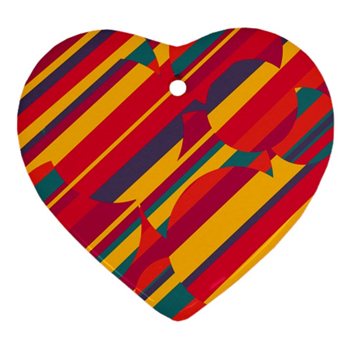 Colorful hot pattern Heart Ornament (2 Sides)