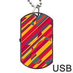 Colorful Hot Pattern Dog Tag Usb Flash (two Sides)  by Valentinaart