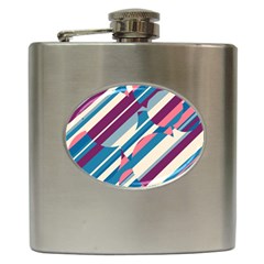 Blue And Pink Pattern Hip Flask (6 Oz) by Valentinaart