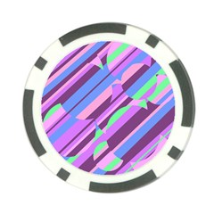 Pink, Purple And Green Pattern Poker Chip Card Guards by Valentinaart