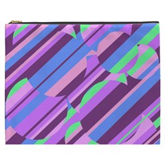 Pink, Purple And Green Pattern Cosmetic Bag (xxxl)  by Valentinaart