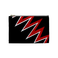 Black And Red Simple Design Cosmetic Bag (medium)  by Valentinaart