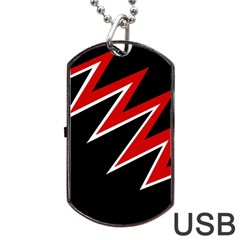 Black And Red Simple Design Dog Tag Usb Flash (two Sides)  by Valentinaart