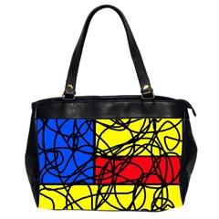 Yellow Abstract Pattern Office Handbags (2 Sides) 