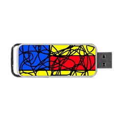 Yellow Abstract Pattern Portable Usb Flash (two Sides) by Valentinaart