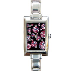 Colorful Decorative Pattern Rectangle Italian Charm Watch by Valentinaart