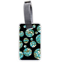 Decorative Blue Abstract Design Luggage Tags (one Side)  by Valentinaart