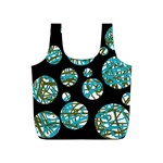 Decorative blue abstract design Full Print Recycle Bags (S)  Back