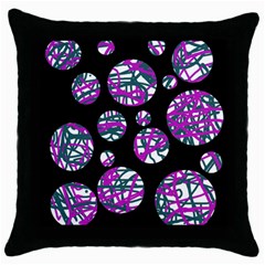 Purple Decorative Design Throw Pillow Case (black) by Valentinaart