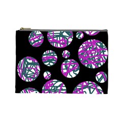 Purple Decorative Design Cosmetic Bag (large)  by Valentinaart