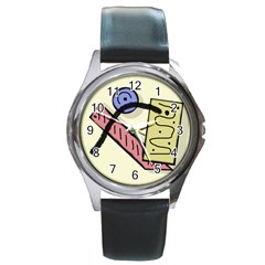 Decorative abstraction Round Metal Watch