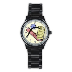 Decorative abstraction Stainless Steel Round Watch