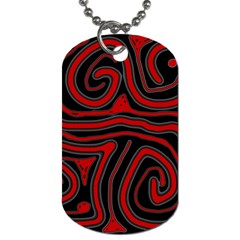 Red And Black Abstraction Dog Tag (one Side) by Valentinaart