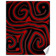 Red And Black Abstraction Canvas 11  X 14   by Valentinaart