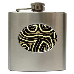 Brown Elegant Abstraction Hip Flask (6 Oz)