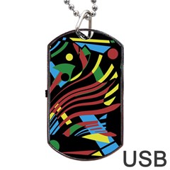 Colorful Decorative Abstrat Design Dog Tag Usb Flash (two Sides)  by Valentinaart