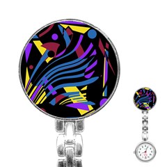 Decorative Abstract Design Stainless Steel Nurses Watch by Valentinaart