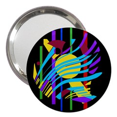 Colorful Abstract Art 3  Handbag Mirrors by Valentinaart