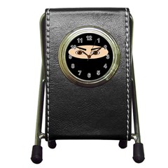 Ninja Pen Holder Desk Clocks by Valentinaart