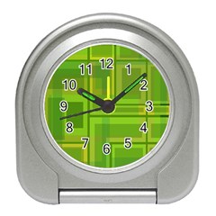 Green Pattern Travel Alarm Clocks by Valentinaart
