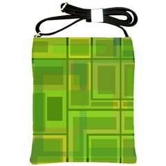 Green Pattern Shoulder Sling Bags by Valentinaart