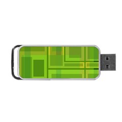 Green Pattern Portable Usb Flash (one Side) by Valentinaart