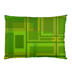 Green Pattern Pillow Case (two Sides) by Valentinaart