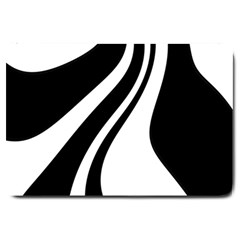 Black And White Pattern Large Doormat  by Valentinaart