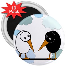 Black and white birds 3  Magnets (10 pack) 