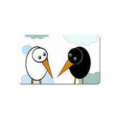 Black and white birds Magnet (Name Card)