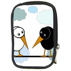 Black And White Birds Compact Camera Cases by Valentinaart