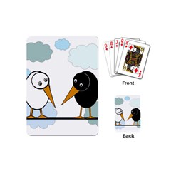 Black And White Birds Playing Cards (mini)  by Valentinaart