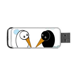 Black and white birds Portable USB Flash (One Side)