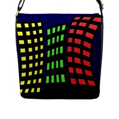 Colorful Abstract City Landscape Flap Messenger Bag (l)  by Valentinaart